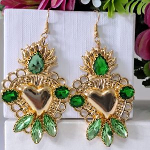 Orecchini Sacro Cuore, orecchini ex voto , orecchini  barocchi, orecchini siciliani