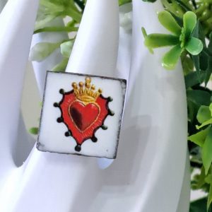 Anello piastrella ceramica Caltagirone, anello siciliano