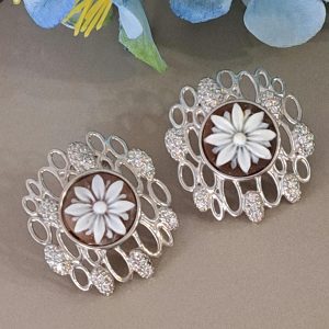 Orecchini cammeo sardonico  autentico  , orecchini Art Deco  argento 925 e zirconi , gioielli italiani