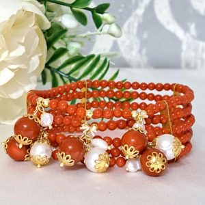 Bracciale pietre dure agata blu e perle bianche , bracciale maxi