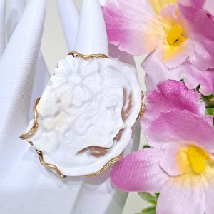 Anello  cammeo conchiglia sardonica , anello maxi argento 925 , gioielli italiani