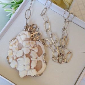 Collana cammeo conchiglia sardonica e  argento 925 , gioielli italiani