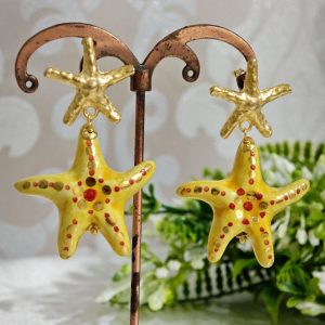 Orecchini stelle marine in ceramica di Caltagirone , orecchini siciliani