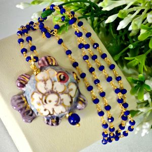 Collana pesce ceramica di Caltagirone , collana rosario siciliana