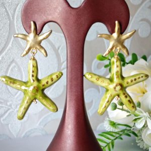 Orecchini stelle marine in ceramica di Caltagirone , orecchini siciliani