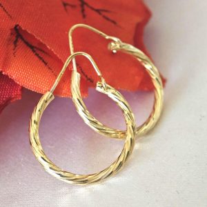 Orecchini a cerchio  , orecchini argento 925 placcato oro , gioielli italiani