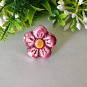 Anello ceramica di Caltagirone, anello fiore , anello siciliano