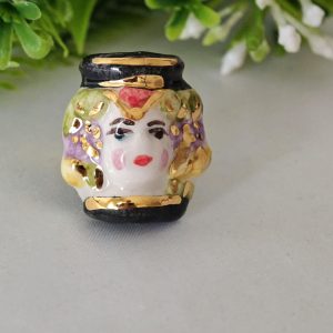 Anello testa di moro in ceramica di Caltagirone, anello siciliano
