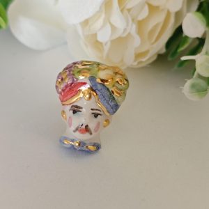 Anello maxi con ceramica Caltagirone, anello siciliano