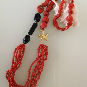 Collana corallo rosso naturale del mediterraneo, collana argento.Collana esclusiva.Gioiello Italiano.
