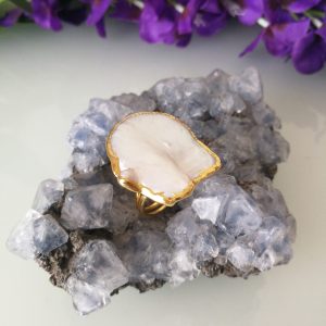 Anello perla naturale barocca. Anello perla bianca.Anello maxi.