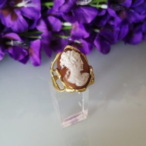 Anello con cammeo originale. Anello argento. Cammeo sardonico