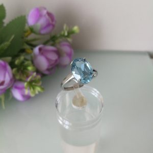 Anello pietre acquamarina. Anello argento