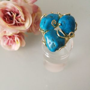 Anello pietra vera di Turchese . Anello   pietre multiple.