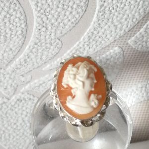 Anello cammeo originale. Anello argento. Cammeo sardonico