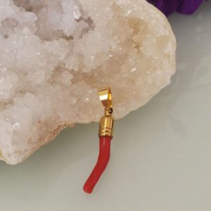 Rametto corallo rosso mediterraneo. Cornetto rosso portafortuna.Corallo vero.