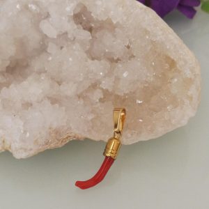 Rametto corallo rosso mediterraneo. Cornetto rosso portafortuna.Corallo vero.