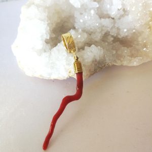 Rametto corallo rosso mediterraneo. Cornetto rosso portafortuna.Corallo vero.