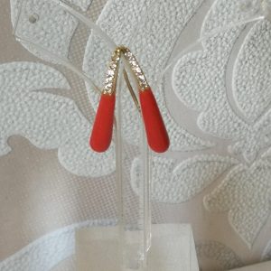 Orecchini  corallo rosso del mediterraneo. Orecchini argento.Vero corallo rosso naturale.