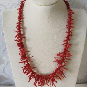Collana corallo rosso naturale del mediterraneo, collana rametti corallo.
