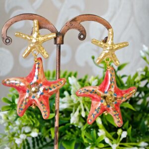 Orecchini stelle marine in ceramica di Caltagirone , orecchini siciliani