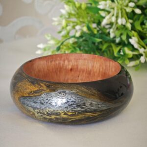 Bracciale bangle in legno di rovere, bracciale marble, bracciale rigido boho