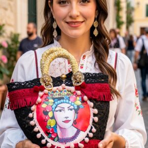 Coffa siciliana,borsa siciliana, borsa dipinta a mano misura media, sicilian bag