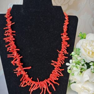 Collana corallo rosso mediterraneo naturale, collana maxi , gioielli italiani